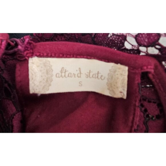 Altard' State Womens Burgundy Lace Fit & Flare Dress Circle Neck Size Sm Formal - Picture 11 of 14
